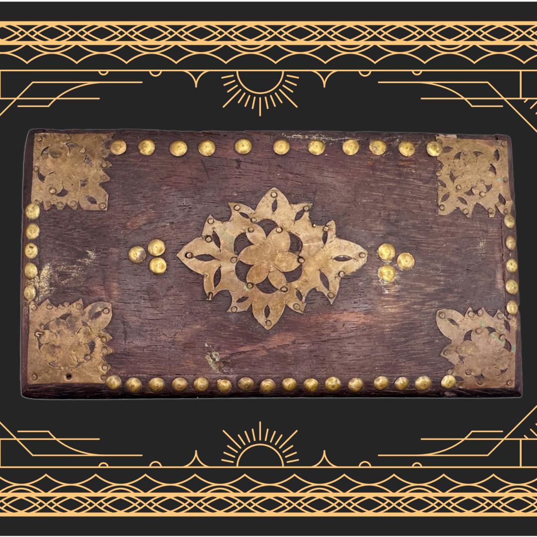 Dual-Chamber Transmutation Box — Original Handmade Wooden Vessel with Brass Adornment | Metta-Blessed™