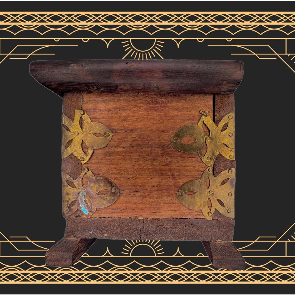 Dual-Chamber Transmutation Box — Original Handmade Wooden Vessel with Brass Adornment | Metta-Blessed™