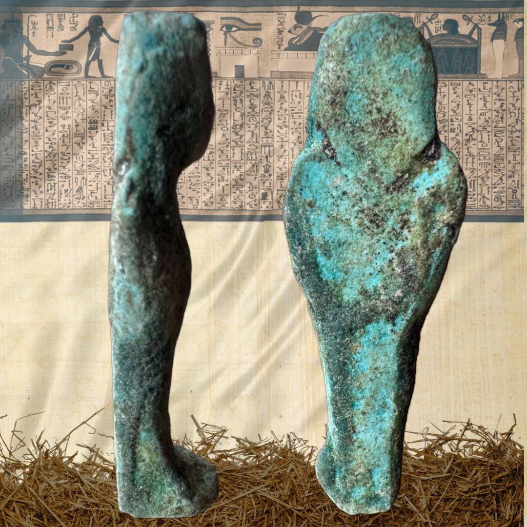 Ancient Egyptian Faience Ushabti Figures: c. 664-332 BCE | Metta-Blessed | Sacred Collection