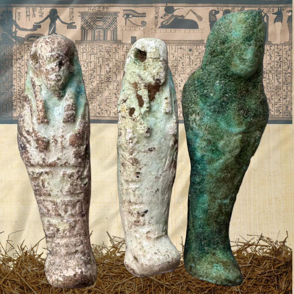 Ancient Egyptian Faience Ushabti Figures: c. 664-332 BCE | Metta-Blessed | Sacred Collection