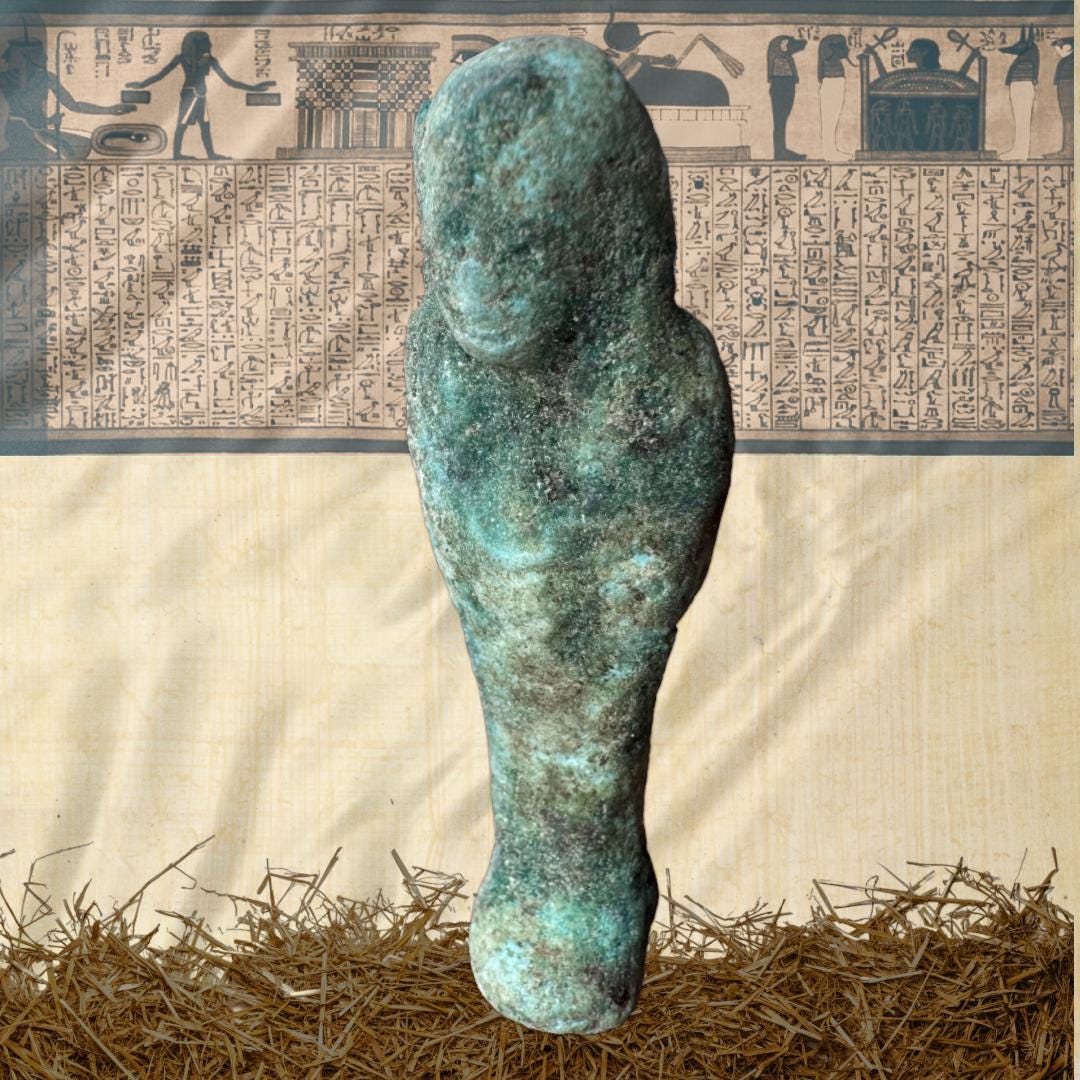 Ancient Egyptian Faience Ushabti Figures: c. 664-332 BCE | Metta-Blessed | Sacred Collection