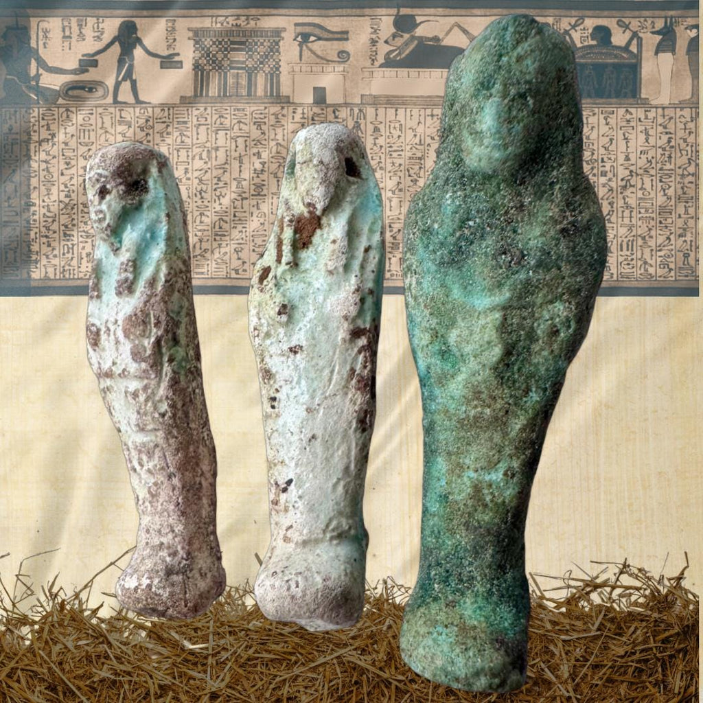 Ancient Egyptian Faience Ushabti Figures: c. 664-332 BCE | Metta-Blessed | Sacred Collection