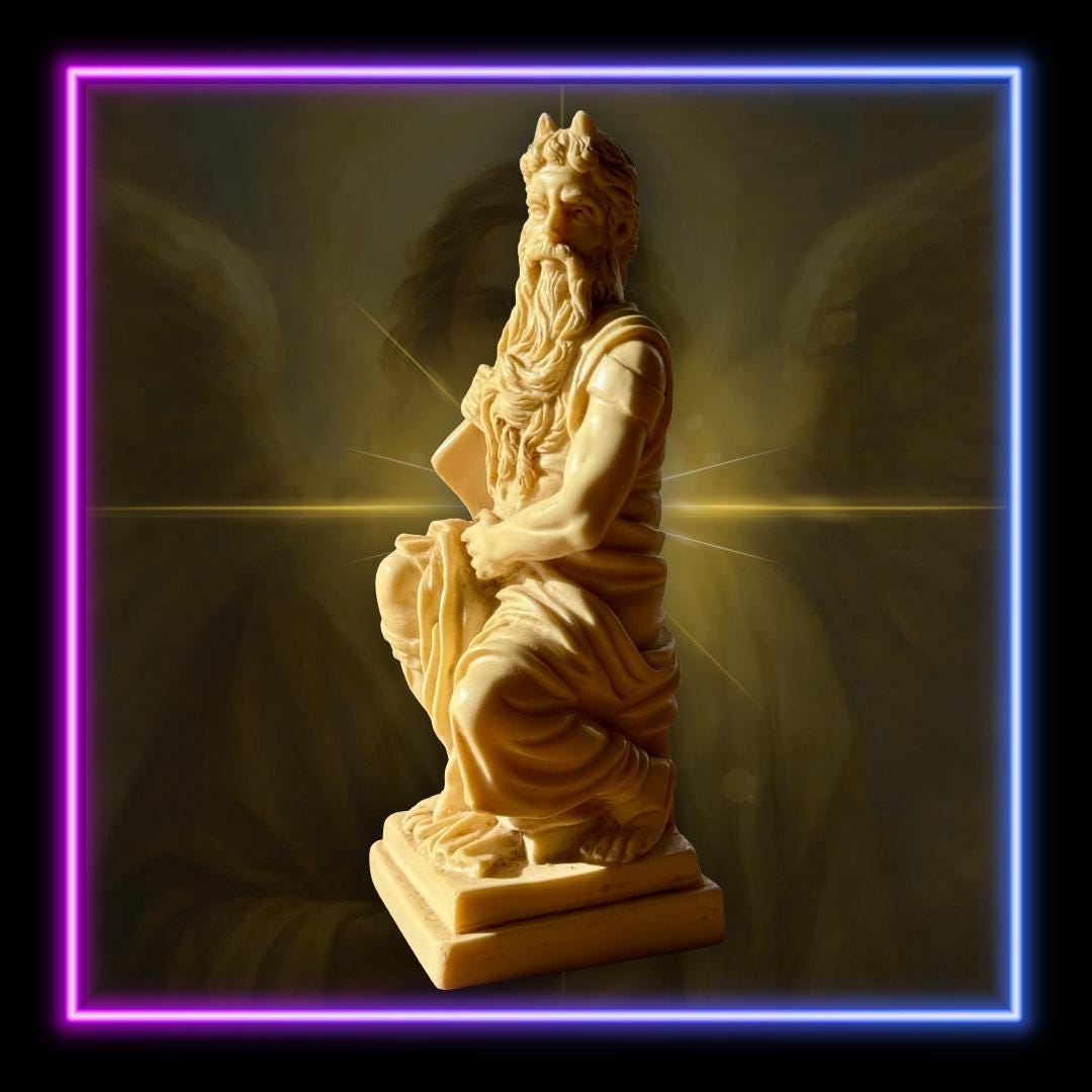 Archangel Metatron Enchanted - Michelangelo's Moses Statue: Ruggeri Italian Replica | Made in Italy | Metta-Blessed™