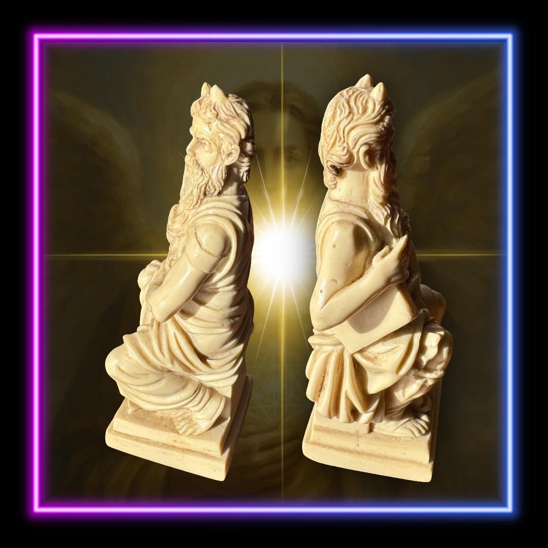 Archangel Metatron Enchanted - Michelangelo's Moses Statue: Ruggeri Italian Replica | Made in Italy | Metta-Blessed™