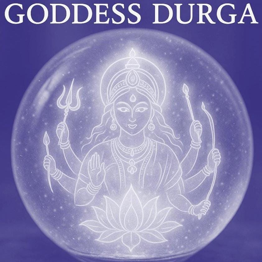 Enchanted Orb - Goddess Durga | POWERFUL MANIFESTATION & PROTECTION | Home Blessing | 60mm with Stand | Metta-Blessed™