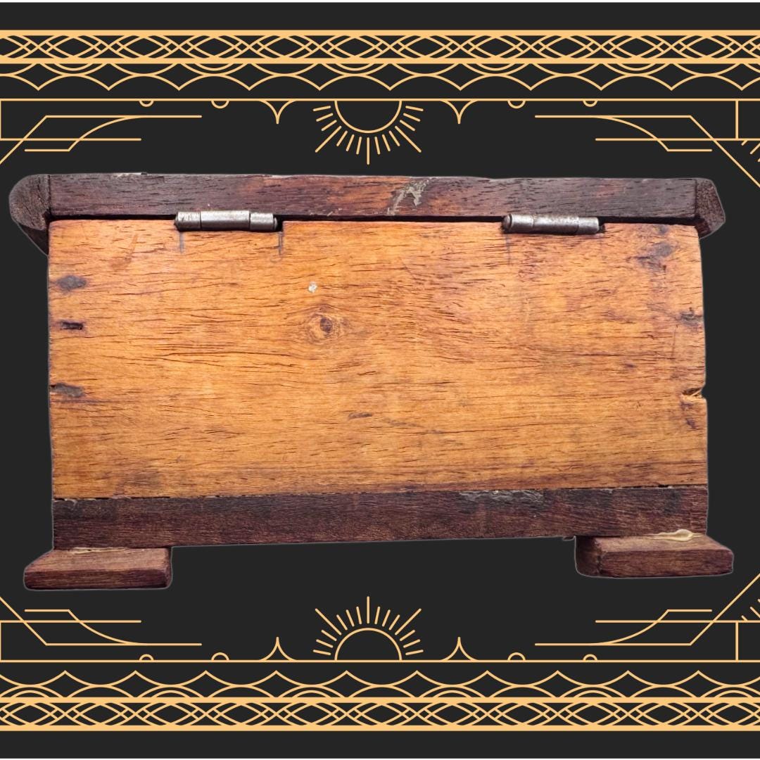 Dual-Chamber Transmutation Box — Original Handmade Wooden Vessel with Brass Adornment | Metta-Blessed™