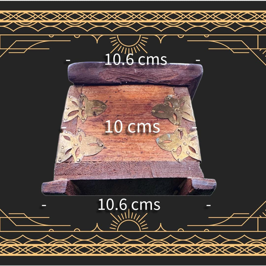 Dual-Chamber Transmutation Box — Original Handmade Wooden Vessel with Brass Adornment | Metta-Blessed™