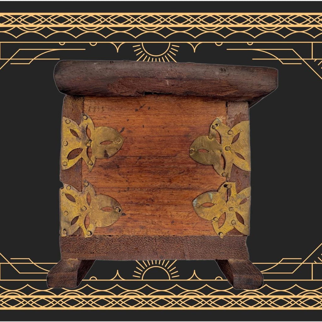 Dual-Chamber Transmutation Box — Original Handmade Wooden Vessel with Brass Adornment | Metta-Blessed™