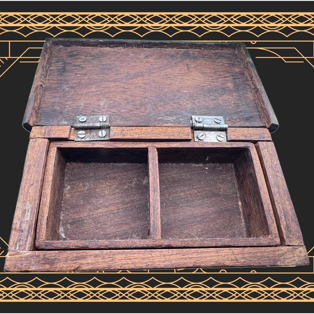 Dual-Chamber Transmutation Box — Original Handmade Wooden Vessel with Brass Adornment | Metta-Blessed™