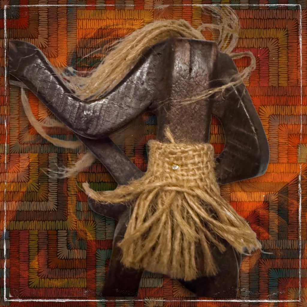 Enchanted Shango West African Orisha - Folk Art Guitarist Figurine | Hand-Carved Wood | Metta-Blessed™