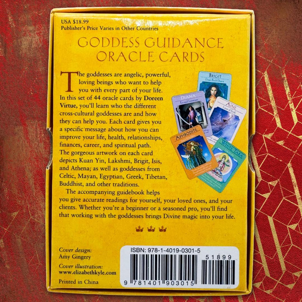 Goddess Guidance Oracle Cards - Doreen Virtue, Ph.D. (2004) 44-Card Deck + Guidebook | Golden Gilt Edges | 1st Ed. OOP | Metta-Blessed™