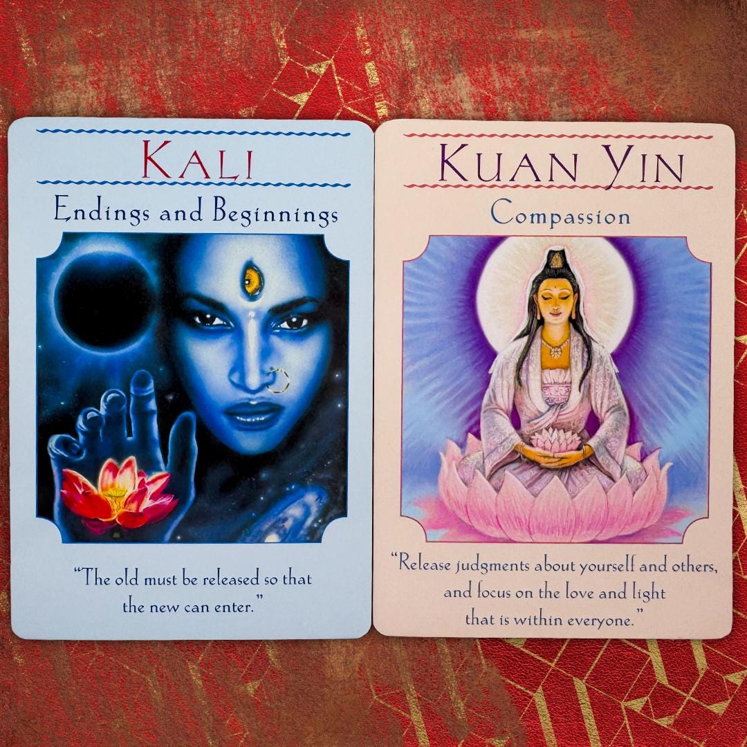 Goddess Guidance Oracle Cards - Doreen Virtue, Ph.D. (2004) 44-Card Deck + Guidebook | Golden Gilt Edges | 1st Ed. OOP | Metta-Blessed™