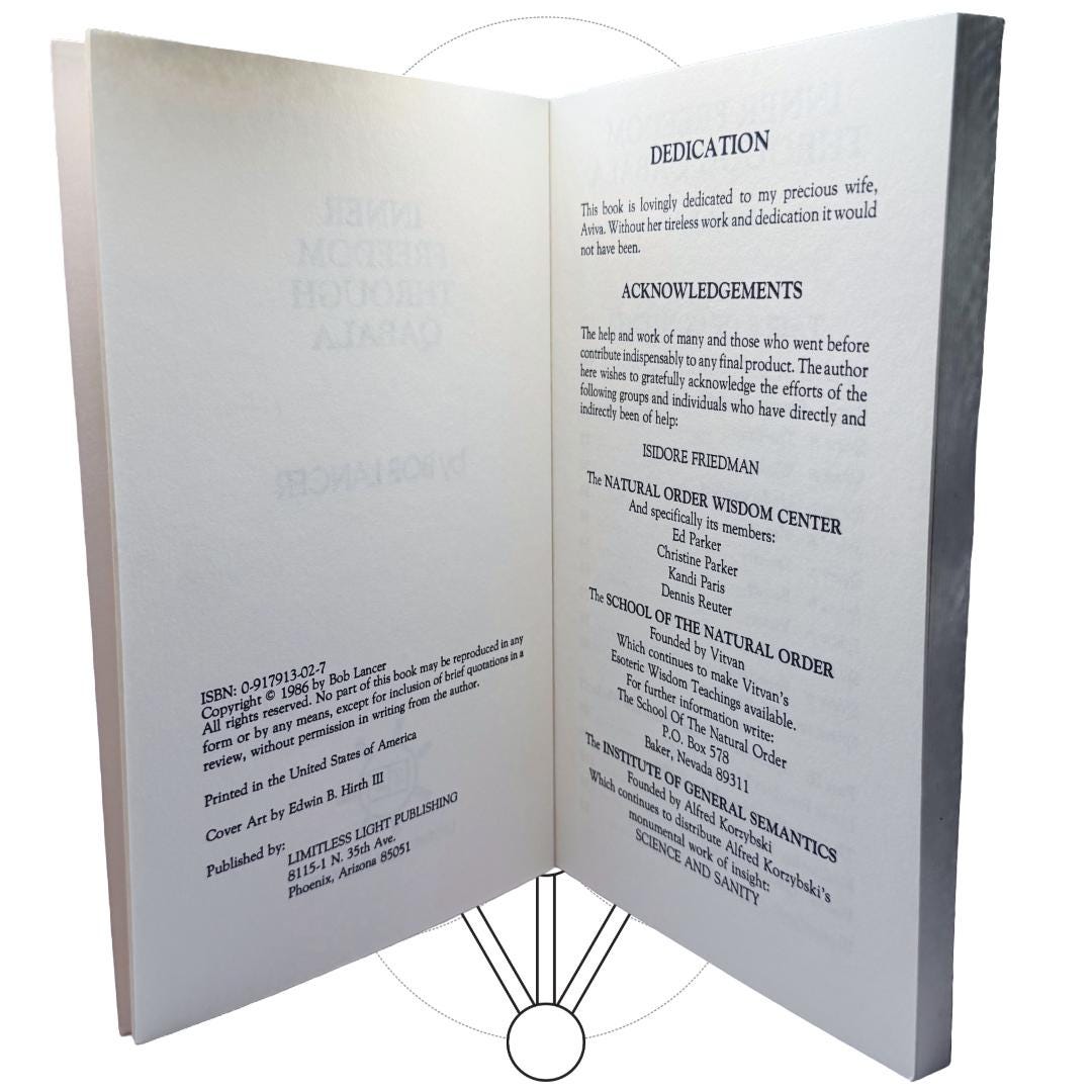 Kabbalah Cards Bob Lancer - Sealed New (1990s–Early 2000s Edition) + 1986 “Inner Freedom Through Qabala” Book | Metta-Blessed™