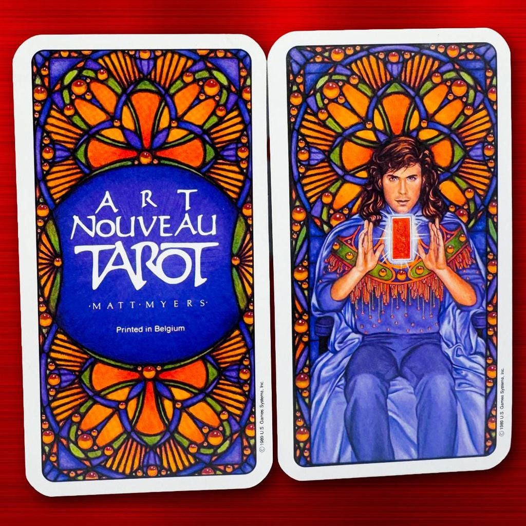 Art Nouveau Tarot Deck by Matt Myers (1989) – Vintage U.S. Games | Practitioner’s Legacy | Complete with Booklet | Metta-Blessed™