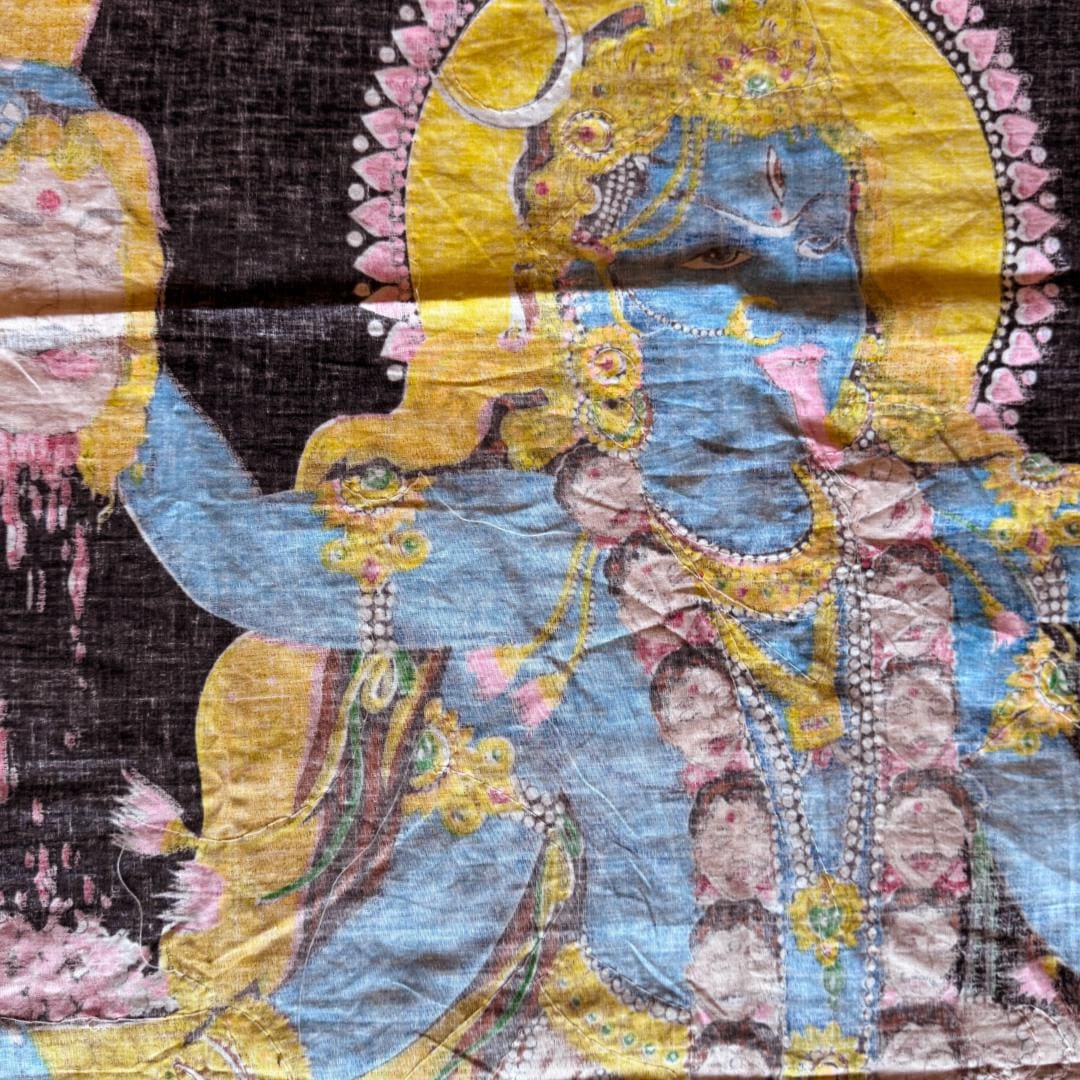 Large Vintage Kali Ma Devotional Textile | Temple-Scale Altar Cloth | Practitioner’s Legacy | Metta-Blessed™