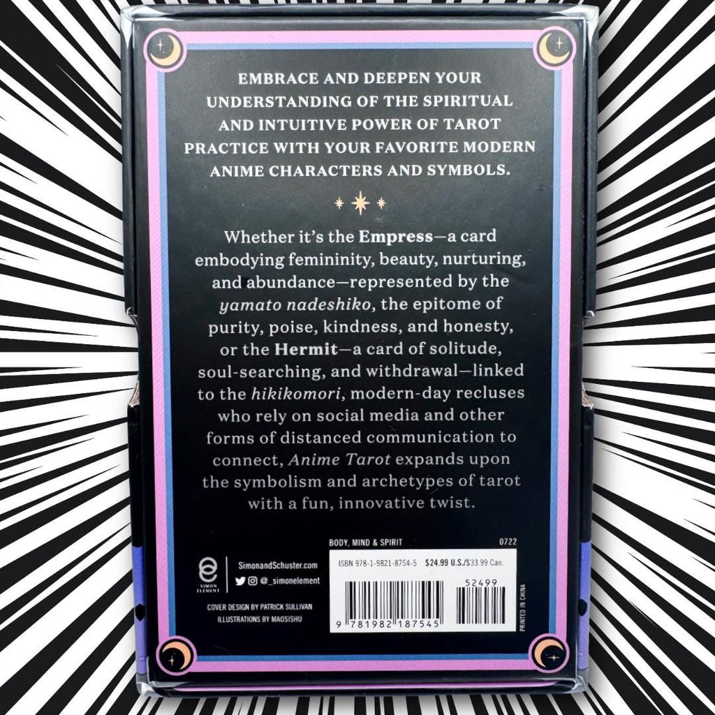 Anime Tarot by Natasha Yglesias (2022) | 78-Card Tarot Deck & Guidebook | Anime-Inspired Divination Cards | Metta-Blessed™