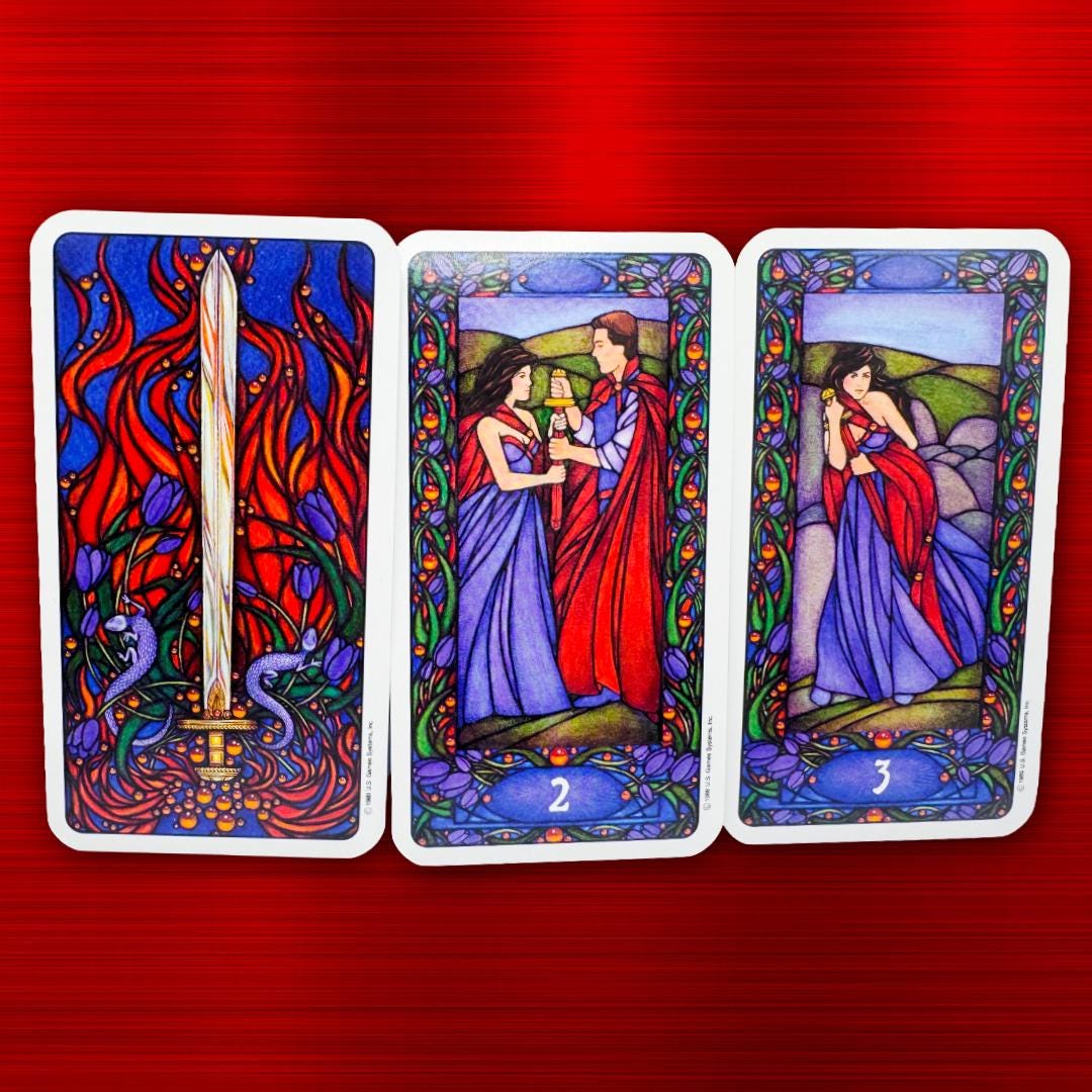 Art Nouveau Tarot Deck by Matt Myers (1989) – Vintage U.S. Games | Practitioner’s Legacy | Complete with Booklet | Metta-Blessed™