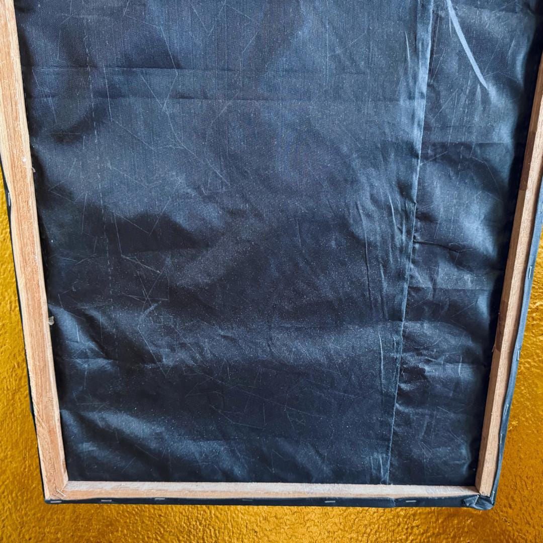 Large Hand-Embroidered Celestial Dancer Textile on Velvet | Vintage Southeast Asian Ceremonial Wall Art (109 × 79 cm) | Metta-Blessed™