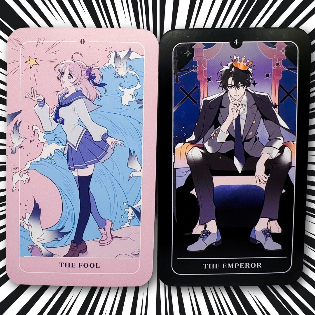 Anime Tarot by Natasha Yglesias (2022) | 78-Card Tarot Deck & Guidebook | Anime-Inspired Divination Cards | Metta-Blessed™